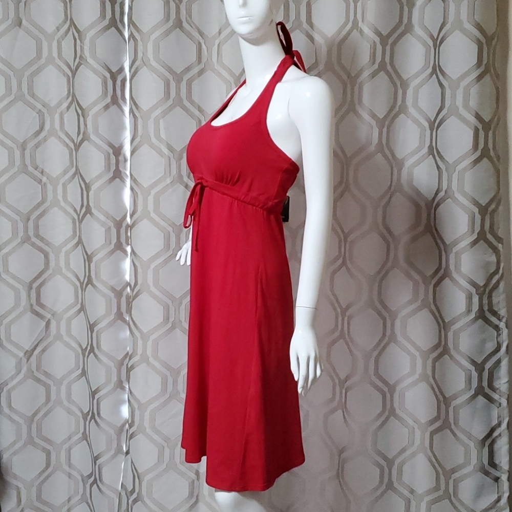 Cute red summer halter dress